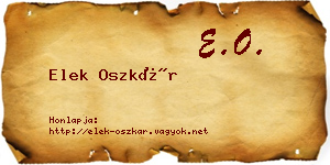 Elek Oszkár névjegykártya