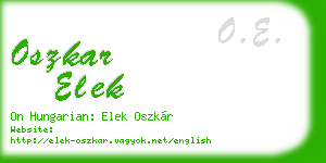 oszkar elek business card